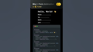Blur fade animation in flutter