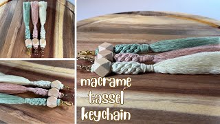 DIY Macrame Tassel Keychain (Wrapped Keyhole) 