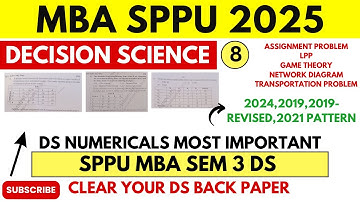 Decision Science - All Numericals Problems In One Shot I S. P. P. U. MBA 3st Sem I Last Min Revision