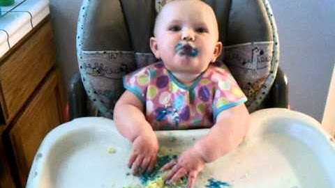 Ruby eating birthday cake