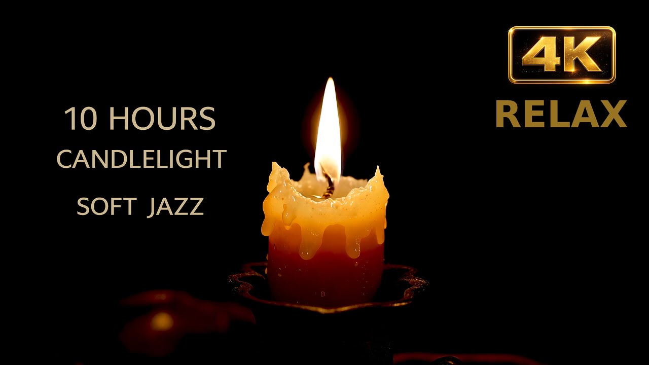 10 Hours Soft Jazz Music with Candlelight 🕯️ Relaxing Background for Sleep & Focus