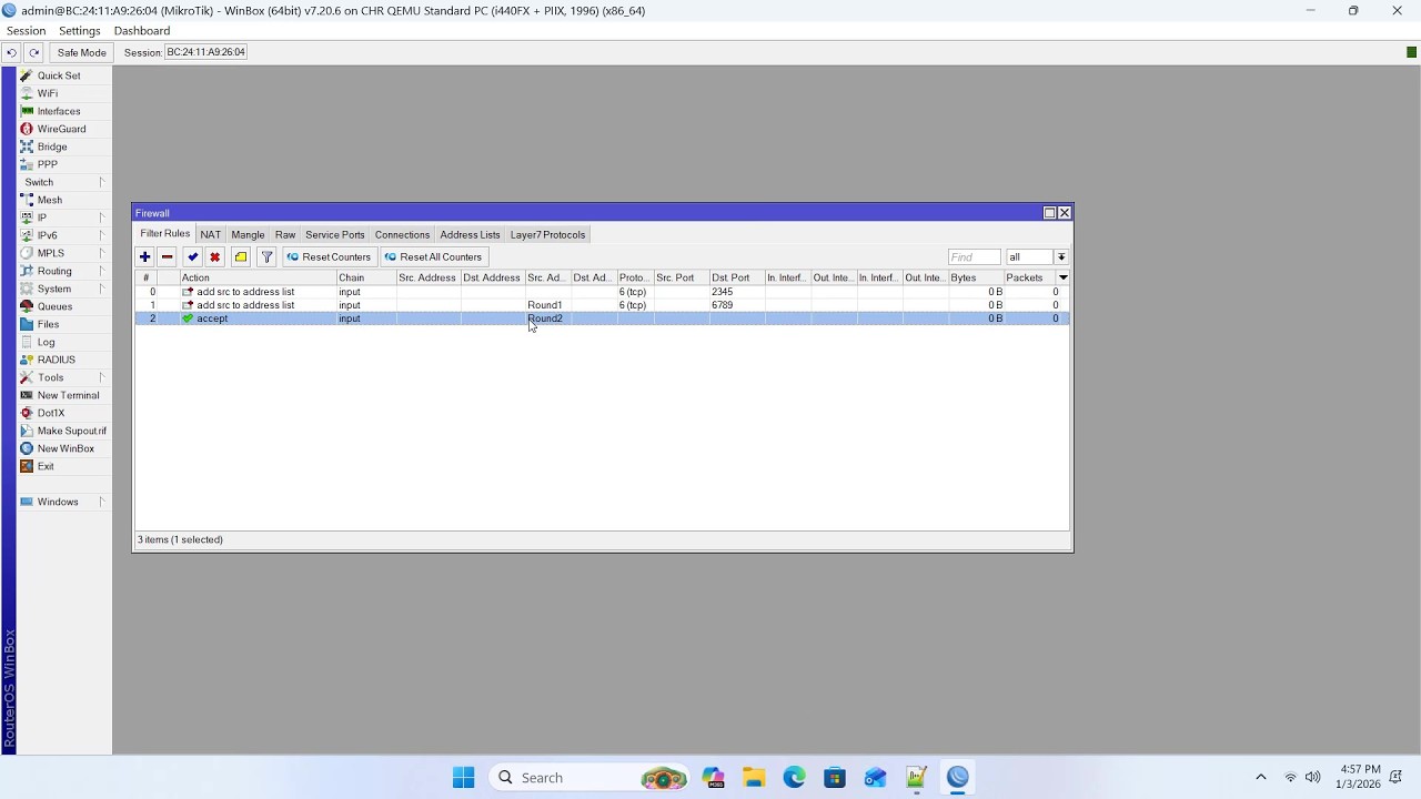 Mikrotik: Set up 3-round login