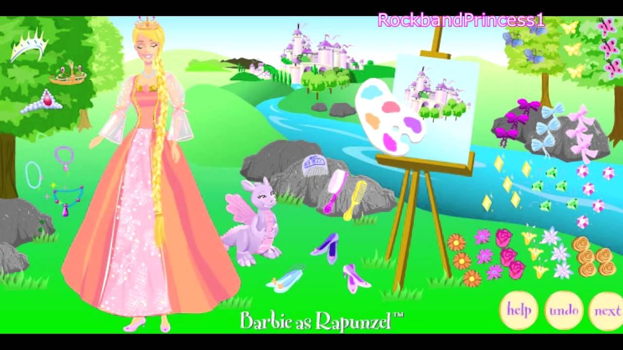 Princess Dress-up Barbie As Rapunzel Game - YouTube
