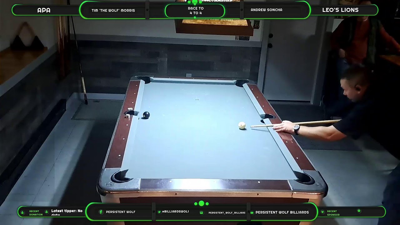 Image of video the Tim  'The Wolf' Morris vs - Andrew Soncha APA - Wolf Pack Stream 14