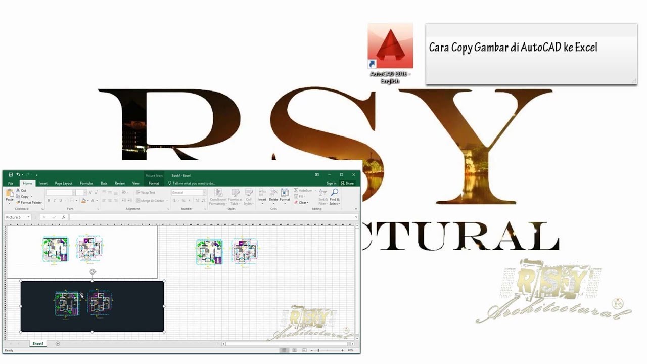 Cara Copy paste Gambar AutoCAD ke Excel menggunakan autocad - YouTube