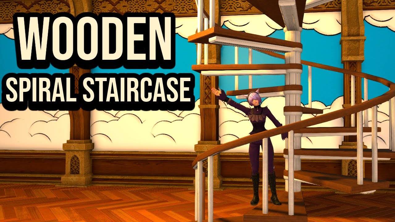FFXIV Wooden spiral staircase Housing item patch 5.55 YouTube