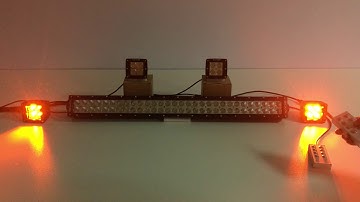 Upgrade 4 pack 3" 20w alternate sync flash white amber led pods and 31.5" dual use light bar