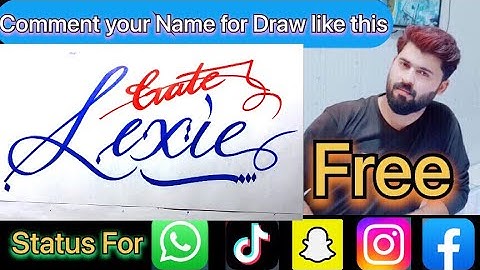 Lexie Gate Name Signature Calligraphy Status | How to Cursive write with cut Marker #lexie @Gate