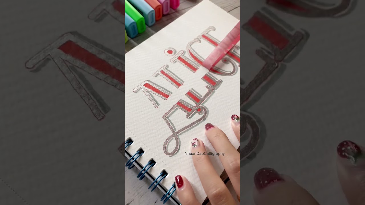 🌹Brush Lettering & Faux Calligraphy  🥰#NhuanDaoCalligraphy #Calligraphy  #BrushLettering #shorts