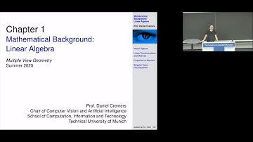 MVG - Lecture 03: Mathematical Background - Linear Algebra (Part 2)