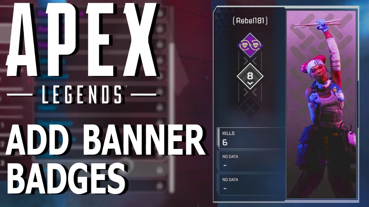 How To Add Icon Badges Under Level In Apex Legends Youtube