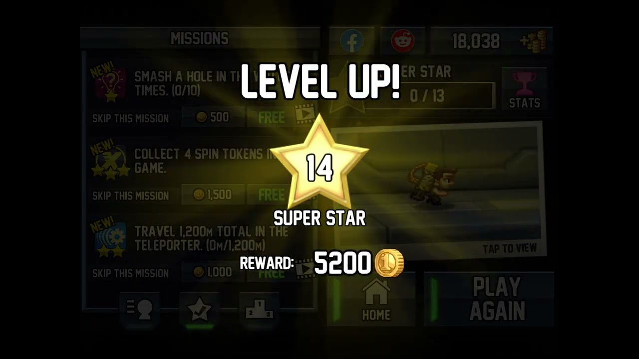 Jetpack Joyride Level 13 Ninja Reward 5200 Coins