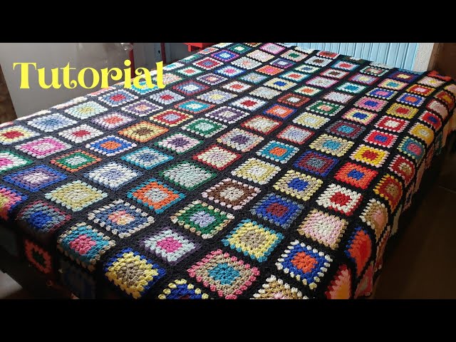 Como fazer Colcha de Quadrados de Crochê com EMENDA dos Quadrados |  Tutorial - YouTube