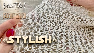 Вяжем узор крючком STYLISH для джемпера ?/ Beautiful Crochet Stitch Pattern