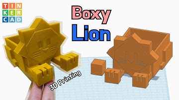 112) Boxy Lion Box with Tinkercad + 3D printing | 3D modeling how to make