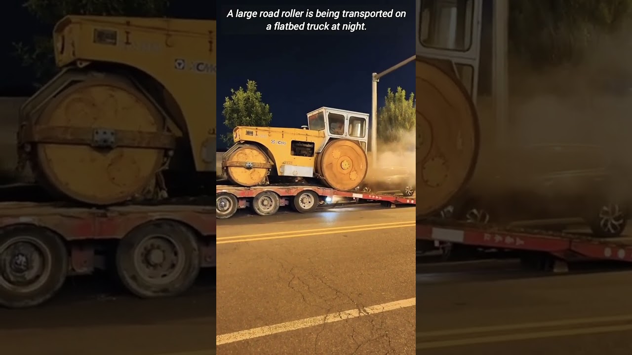Trying to Load the Road Roller on a Truck .