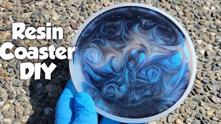 Blue swirl resin coasters | Resin crafts for beginners | Resin coaster Set