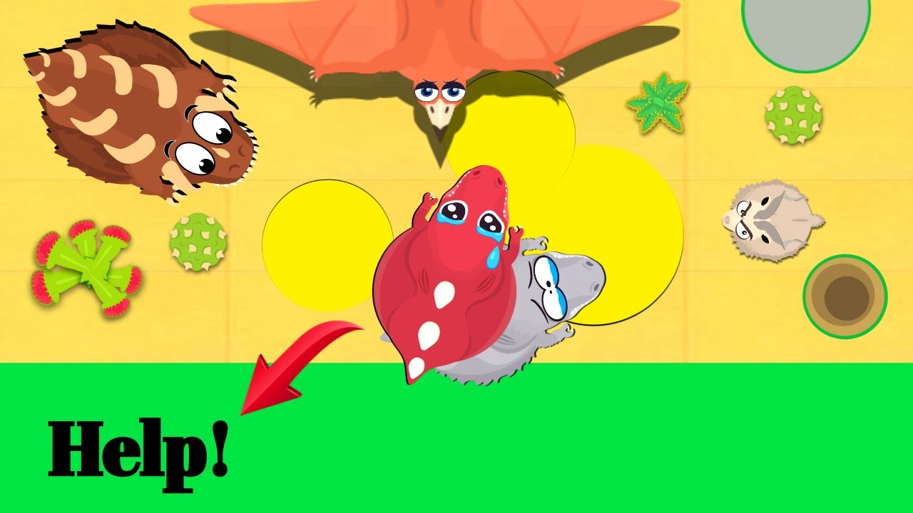 T-REX AND EMBER T-REX STUCK IN DESERT TREE's // MOPE.io - YouTube