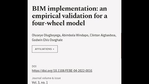 BIM implementation: an empirical validation for a four-wheel model | RTCL.TV