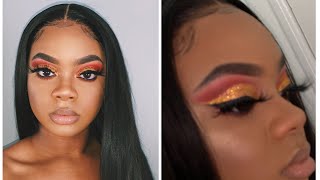 HAIR AND MAKEUP GRWM | 5by5 closure + GLITTER ! Ft Yyong hair