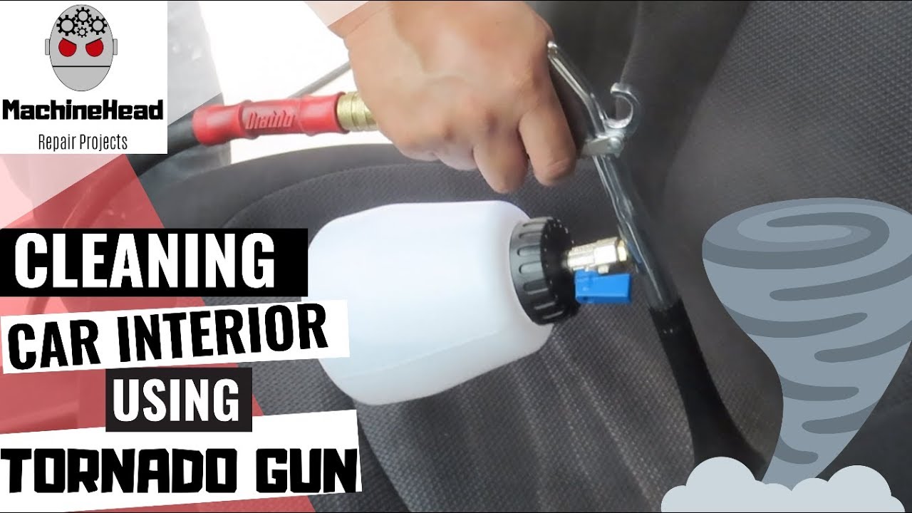 Car Interior Air Pulse High Pressure Cleaning Gun Brush Tornado Washer Foam  Care Kit Set 