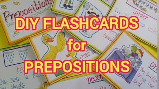 DIY Preposition flashcards  / Easy TLM idea for preposition  / English grammar TLM making idea