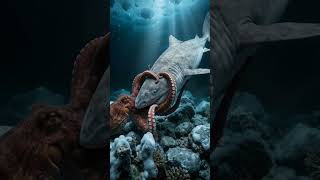 Frozen Standoff Giant Pacific Octopus vs. Greenland Shark