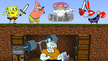 Jacked Squidward Speedrunner VS 4 Hunters