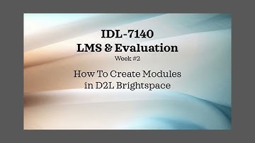 How to Create a Module in D2L BrightSpace