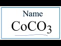Cobalt and Carbonate Compounds