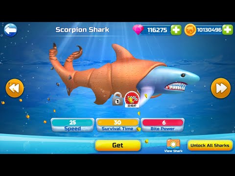 Double Head Shark Attack - Scorpion New Shark Unlocked & Fully Upgraded Update - All Sharks Unlocked