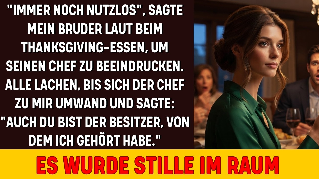 „Du bist einfach nutzlos, Maggie", sagte mein Bruder Paul am Thanksgiving-Tisch, und die ganze Familie lachte mit ihm. Ich saß da, das Weinglas in der Hand, und lächelte – aber in dieser Nacht...
