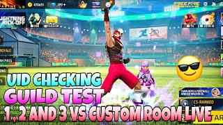 Famous UID CHECKING | GUILD TEST SPECIAL ROOM | 1 , 2 AND 3 VS CUSTOM ROOM LIVE #verticallive #shortsfeed Profile