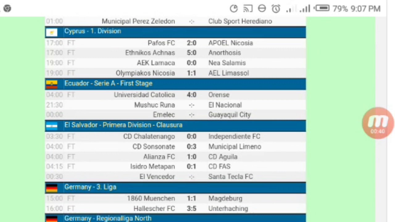 Soccer Live Scores  Latest Results & Fixtures