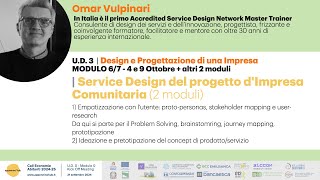Modulo 6-7 - Coorte 1 Lezione 2 - Service Design del progetto d'Impresa Comunitaria
