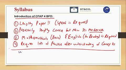 Introduction to BFD CFAP 4, Study Approach, DOs and DONTs by Sir Saud Tariq ACA