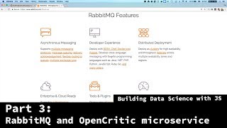 Building Data Science with JS - Part 3 - RabbitMQ and OpenCritic microservice
