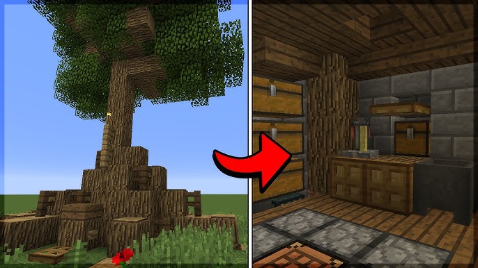 Minecraft, Como construir uma casa na Árvore, Simples casa na Árvore,  Tutorial de sobrevivência.  Confira, Minecraft, Como construir uma casa na  Árvore, Simples casa na Árvore, Tutorial de sobrevivência. #minecraft  #casanaarvore #