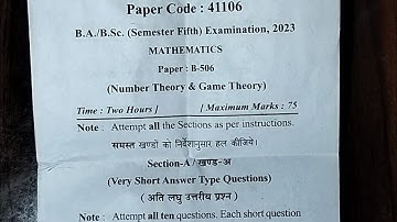 Number theory and game theory🔥💀 Unsolve || B.sc 5th semester paper 2023 #previousyearpaper #mjpru