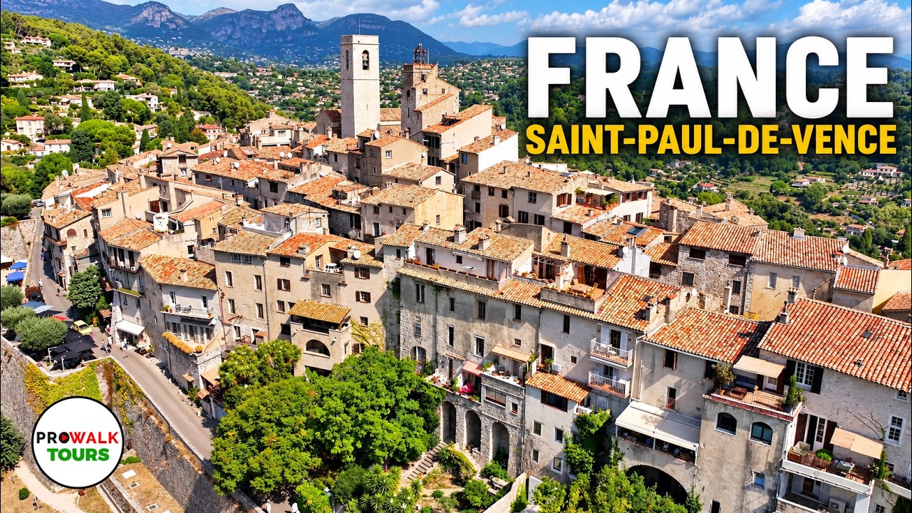 Saint-Paul-de-Vence Walking Tour: Explore the Scenic Hilltop Village of the French Riviera in 4K with Captions – Video