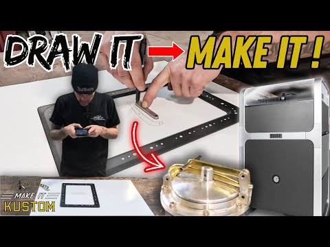 Turn Any Drawing Into A Part! Brass Linkage Race Style Gas Cap - Wazer Pro Waterjet & Shaper Trace