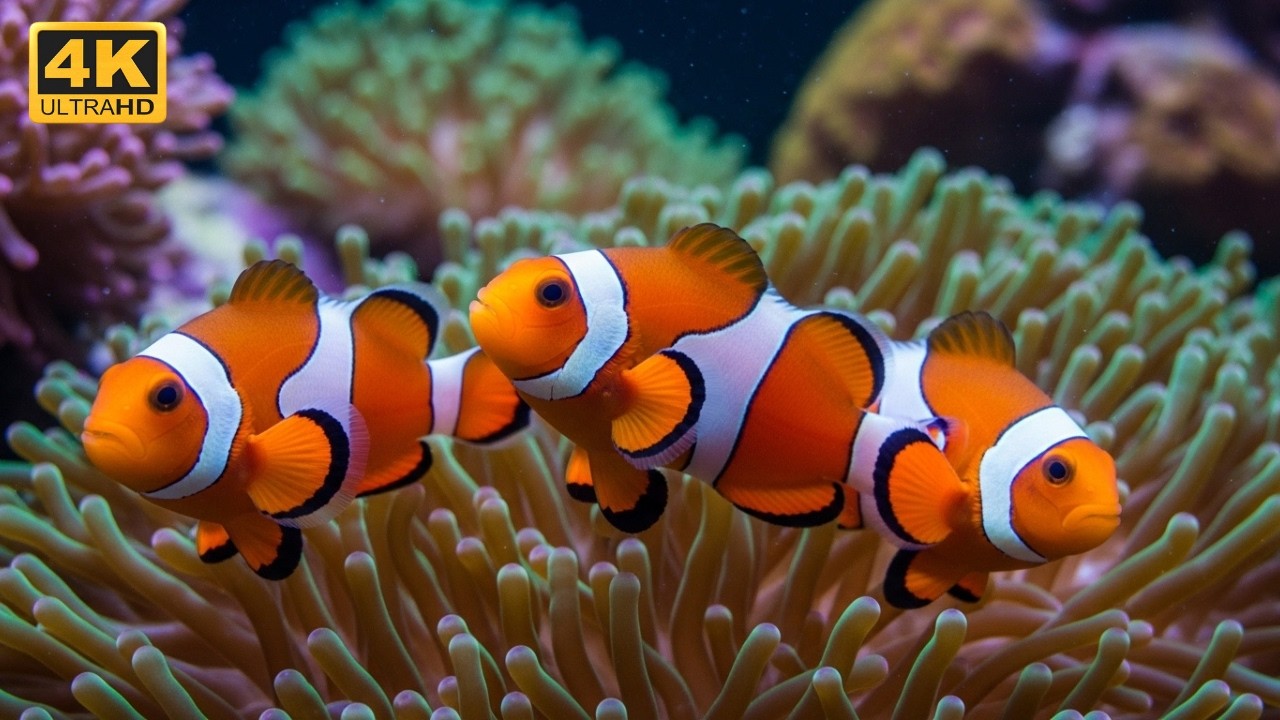 Aquarium 4K Ultra HD   Vibrant Aquarium Fish with Calming Music for Anxiety Relief