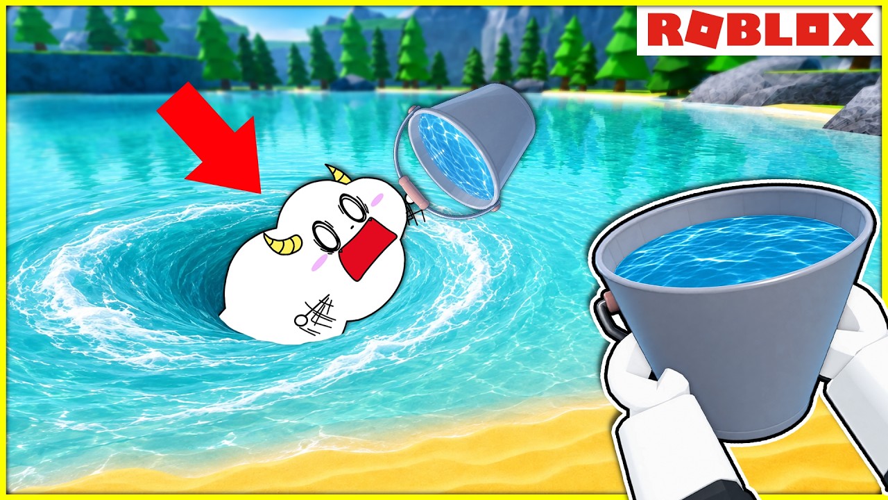 巨大湖の水を全部抜いてお宝探せ!【ロブロックス・ROBLOX】|ゲーム実況|★サンサンキッズGAMES★