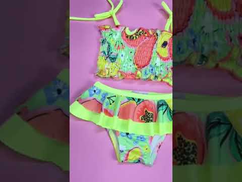 Biquíni Infantil Frutinhas de Verão Neon Proteção UV50+