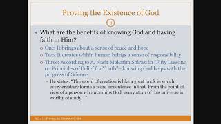 Ali 474 12 - Theology - Proving The Existence Of God