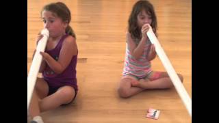 How To Teach Kids To Play The Didgeridoo. Cl At The Childrens Summer Camp.