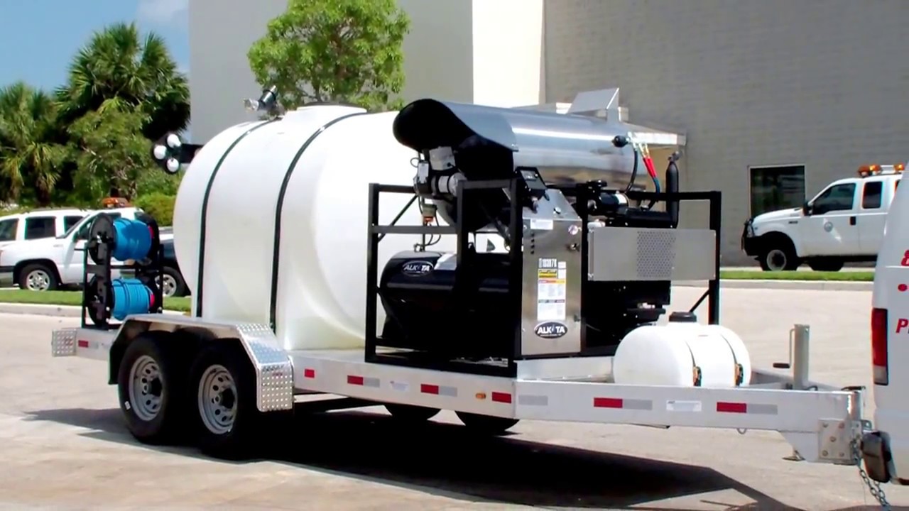 City of Boca Raton 3000 PSI 10 GPM hot water pressure washer trailer