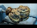 Wood turning a rotten and spalted burl into magic