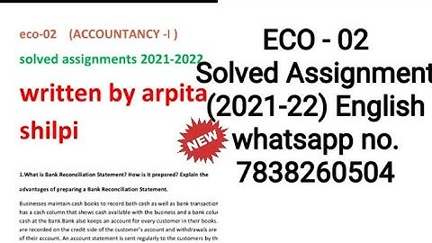 ECO 02 Solved Assignment 2021 22/English/ @20.