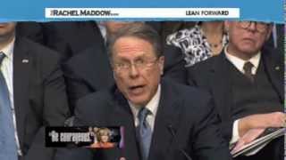 Wanye Lapierre forced to answer the 92% question.  Universal background checks yes or no?